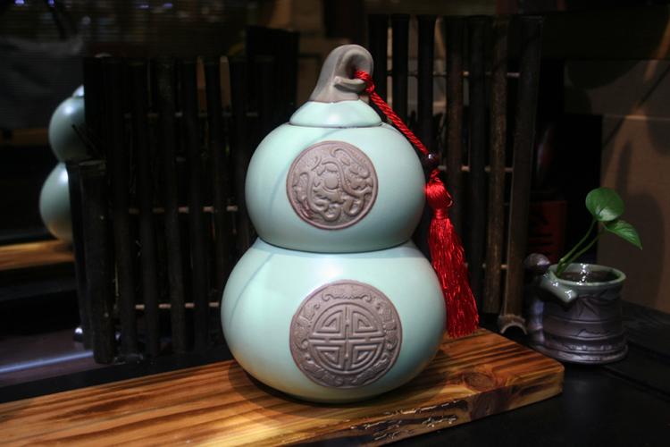 厂家直销 茶叶罐 陶瓷汝窑开片普洱醒茶罐 密封中号茶缸 茶具批发